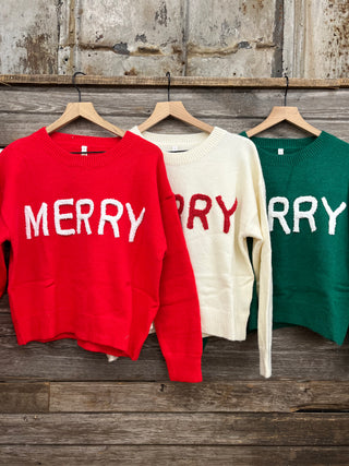 Candy Fluffy Patch Merry Sweater