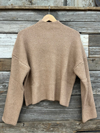 Willa Mock Neck Ribbed Sweater