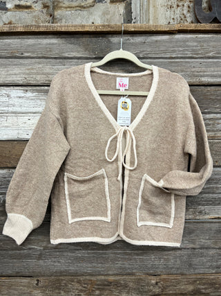 Christie Tie Front Pocket Cardi