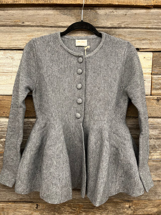 Audrey Button Down Peplum Sweater