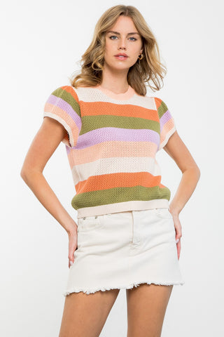 Lyla Crochet Cap Sleeve Sweater