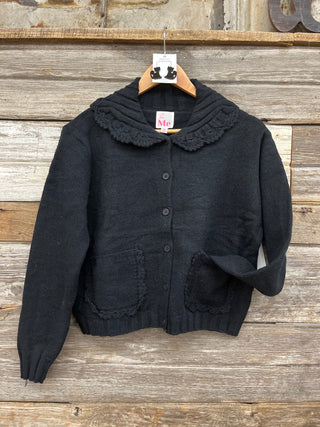 April Crochet Collar Pocket Cardigan