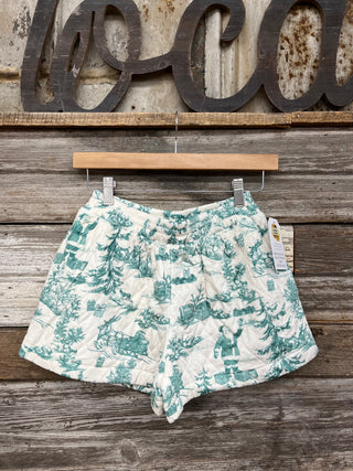 Velour Quilted Santa Shorts