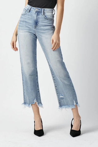 Risen High Rise Crop Straight Relaxed Jean