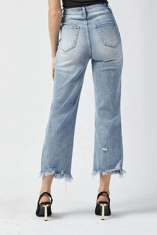 Risen High Rise Crop Straight Relaxed Jean