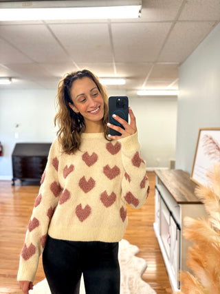 Jada Hearts Crop Sweater