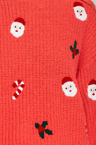 Holly Holiday Embroidered Sweater