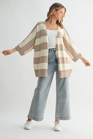 Caroline Striped Lightweight Cardigan