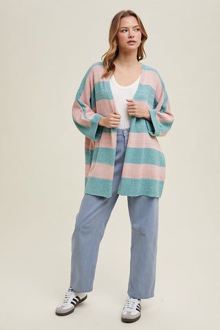 Caroline Striped Lightweight Cardigan