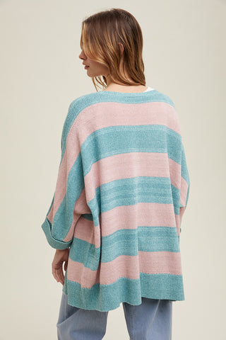 Caroline Striped Lightweight Cardigan