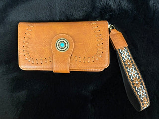 Dolly Western Wallet with Boho Wristlet Strap
