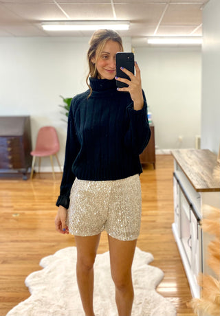 Elena Sequin Holiday Shorts