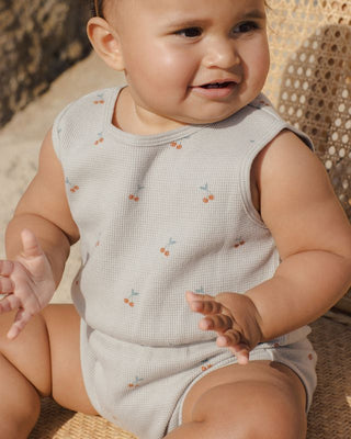 Rylee+Cru Cinch Playsuit - Seafoam Cherries