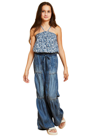 Tiered Wide Leg Pant