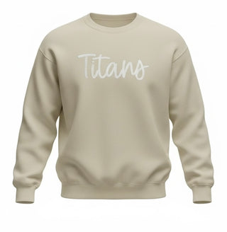 Titans Embroidered Sand Crewneck Sweatshirt