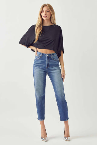 Risen High Rise Curved Balloon Jeans