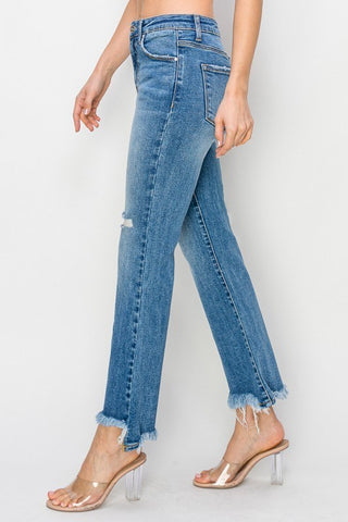 Risen High Rise Crop Flare - Step Hem Jeans