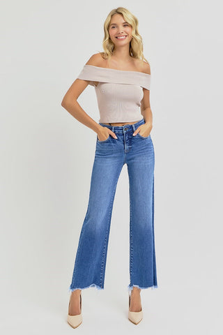 Risen High Rise Ankle Straight Jeans