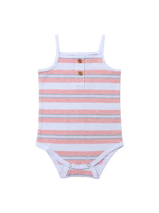 Karter Onesie - Pink Retro Stripe