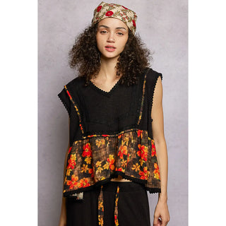 Floral Patterned Multi Style Wrap Scarf