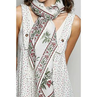 Floral Patterned Multi Style Wrap Scarf