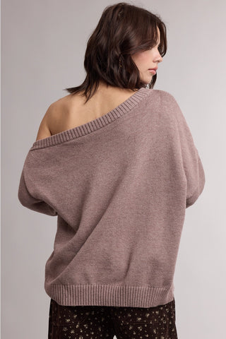Jaymie Ribbed Hem One Shoulder Sweater