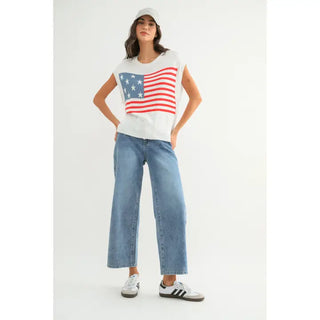 Marie American Flag Muscle Tank