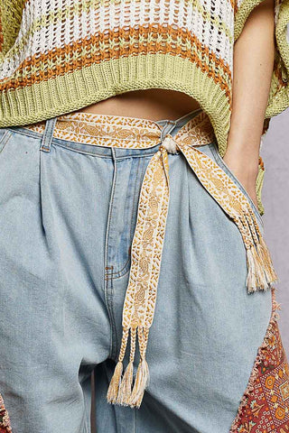 Boho Paisley Tassel Belt