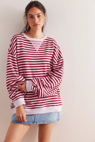 Free People Classic Striped Crewneck