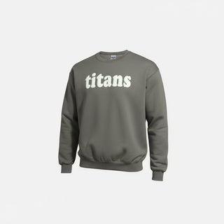 Titans Puff Font Grey Crewneck Sweatshirt