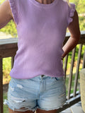 FINAL SALE Halle Ruffle Sleeve Sweater Top