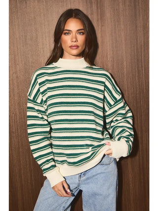 Amber Cream/Green Striped Sweater
