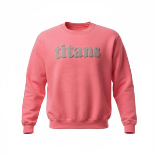 Titans Pink Monochrome Puff Font Crewneck Sweatshirt
