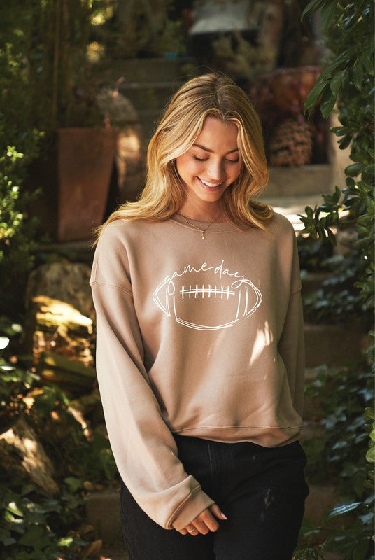 Game Day Neutral Mid Length Graphic Sweatshirt