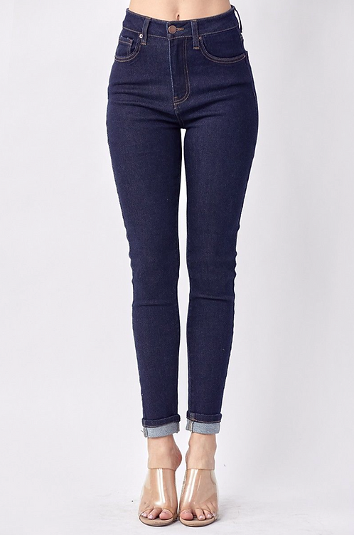 Risen High Rise Clean Skinny Dark Wash