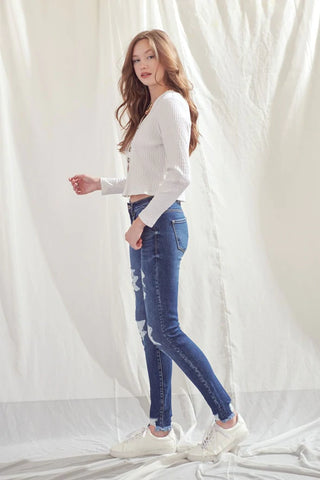Kancan Sienna Mid Rise Super Skinny Jeans