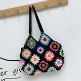 Crochet Granny Round Mini Tote Bag
