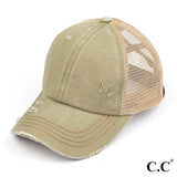 Vintage Distressed Baseball Cap with Mesh Back