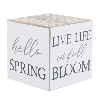 FINAL SALE Happy Easter/Hello Spring Saying Cube