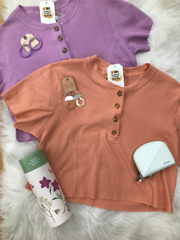 Paige Henley Button Crop Top