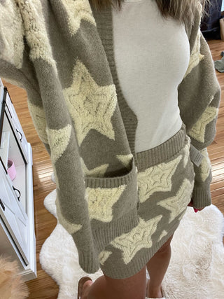FINAL SALE Stella Star Print Knitted Skirt