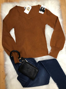 Camel Ribbed Sweater