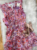 Emily Ruffle Sleeve Print Dress