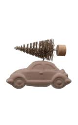 Vintage Car w/Bottle Brush Tree
