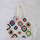 Crochet Granny Round Mini Tote Bag